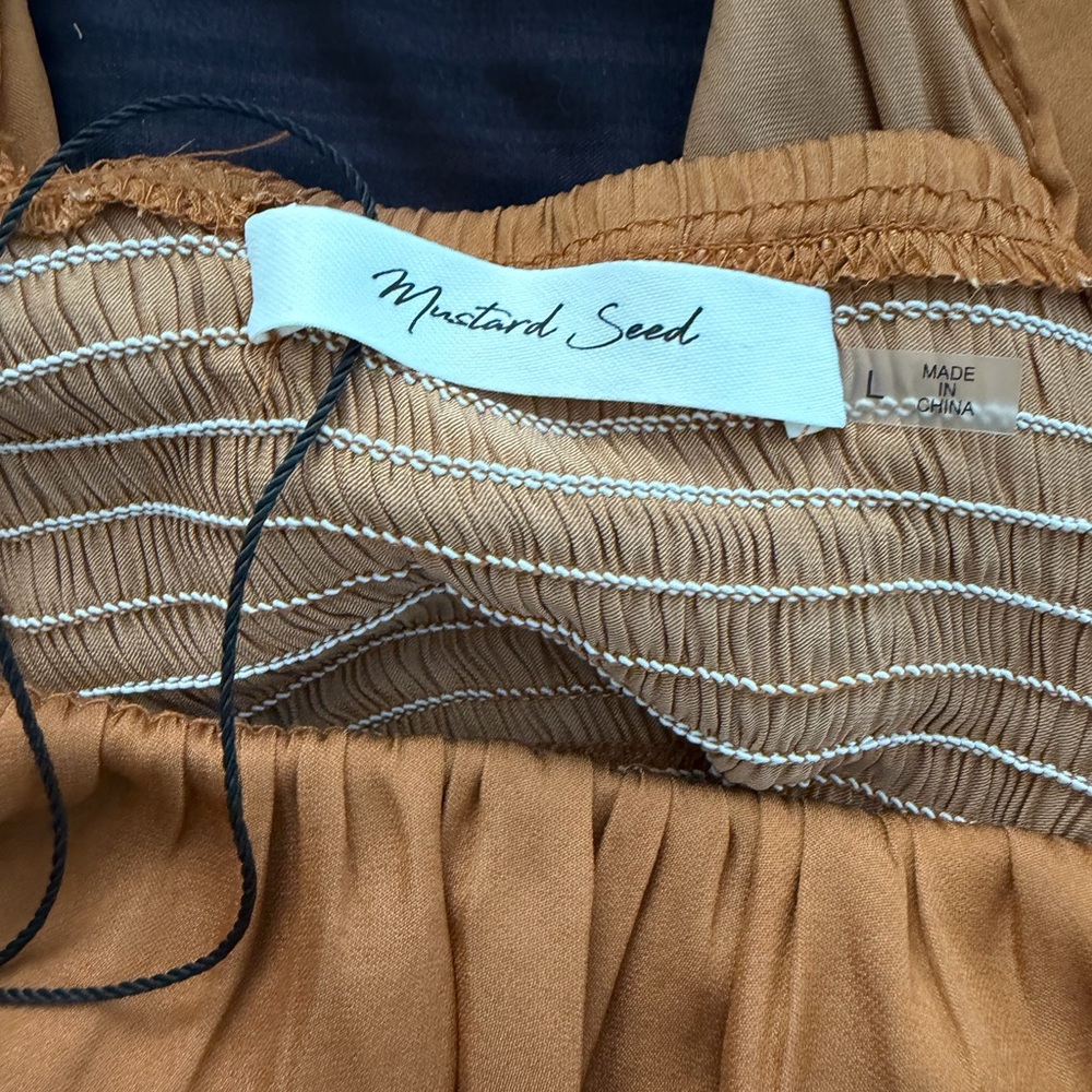 Mustard Off-Shoulder Ruffle Dress - Picture 4 of 6